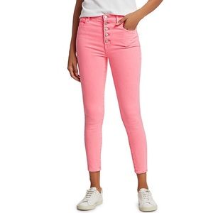 NWT J Brand Lillie High-Rise Crop Skinny Pink Coral Jeans - Size 29